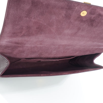 Saint Laurent Calfskin Classic Y Ligne Clutch (Wine) 5 of 8