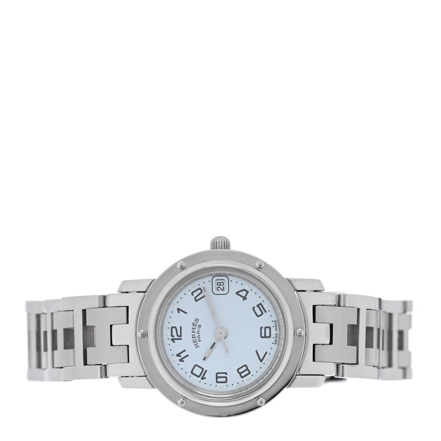 Hermes Stainless Steel 24mm Clipper Quartz Watch White 2 of 5