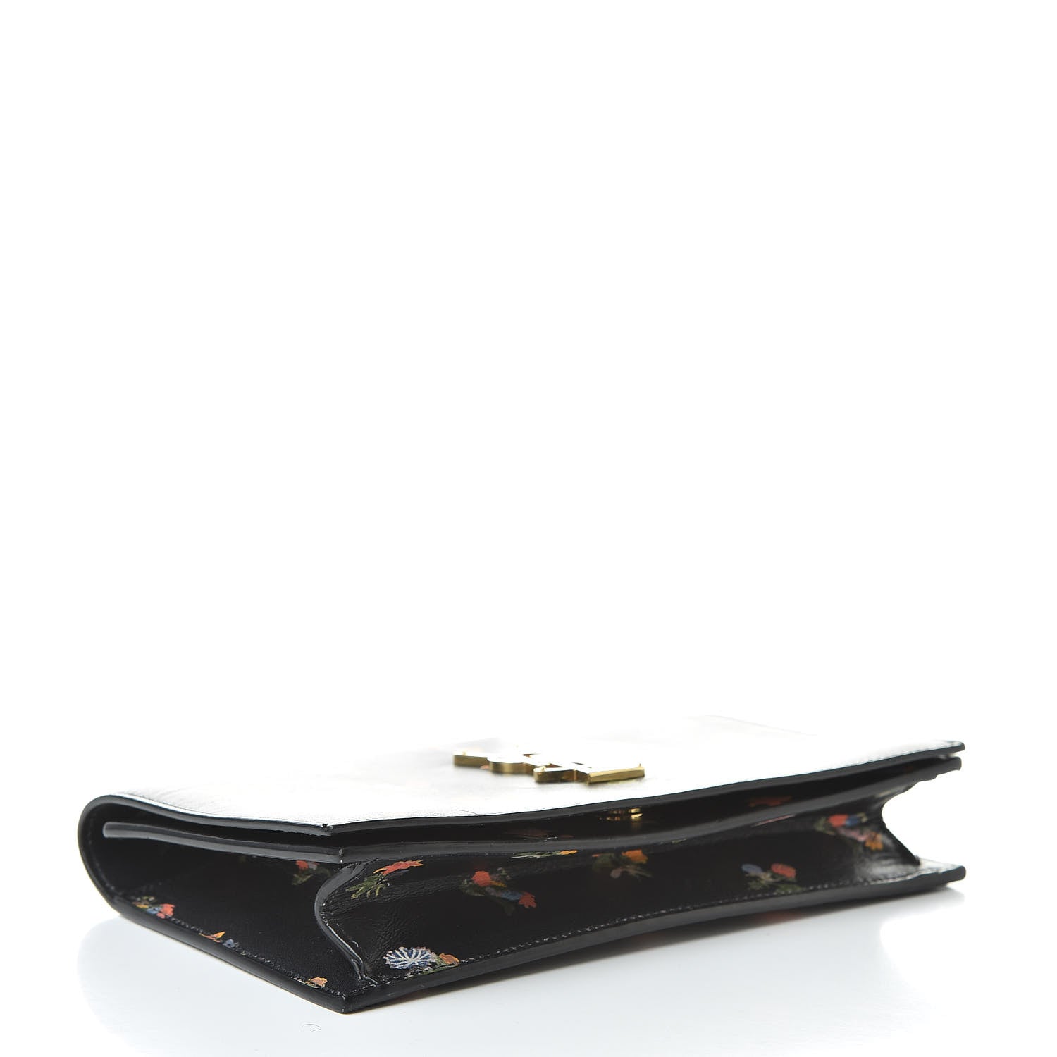 Saint Laurent Calfskin Prairie Flower Printed Small Monogram Clutch Black Multicolor 4 of 10