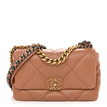 Chanel Lambskin Quilted Medium Chanel 19 Flap Brown 1 of 9