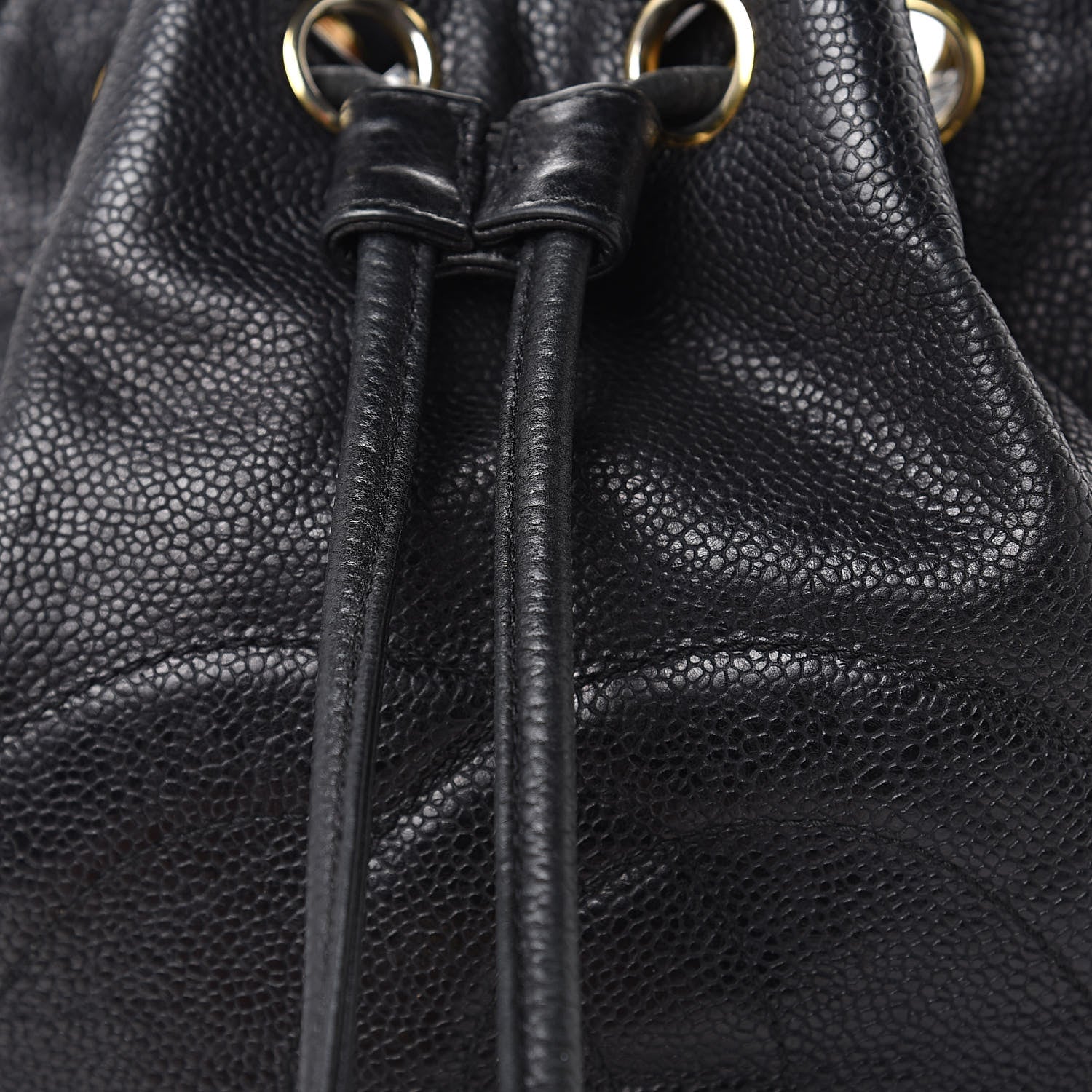 Chanel Caviar CC Drawstring Shoulder Bag Black 12 of 13