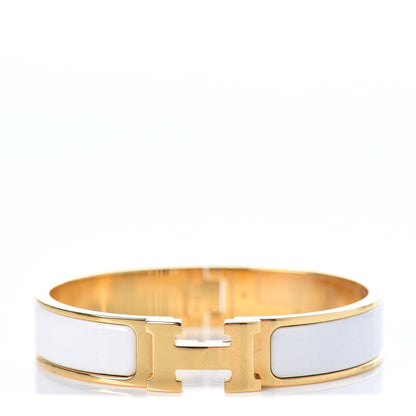 Hermes Enamel Narrow Clic Clac H Bracelet PM White 1 of 4