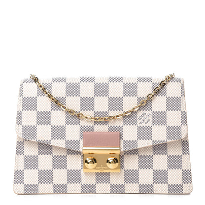 Louis Vuitton Damier Azur Croisette Chain Wallet Rose Ballerine 1 of 10
