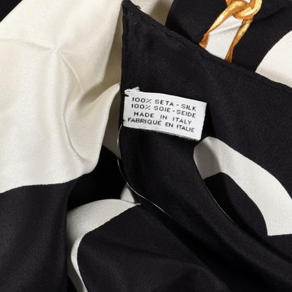 Chanel Silk Foulard en Soie PARIS Scarf Black Ivory 3 of 3
