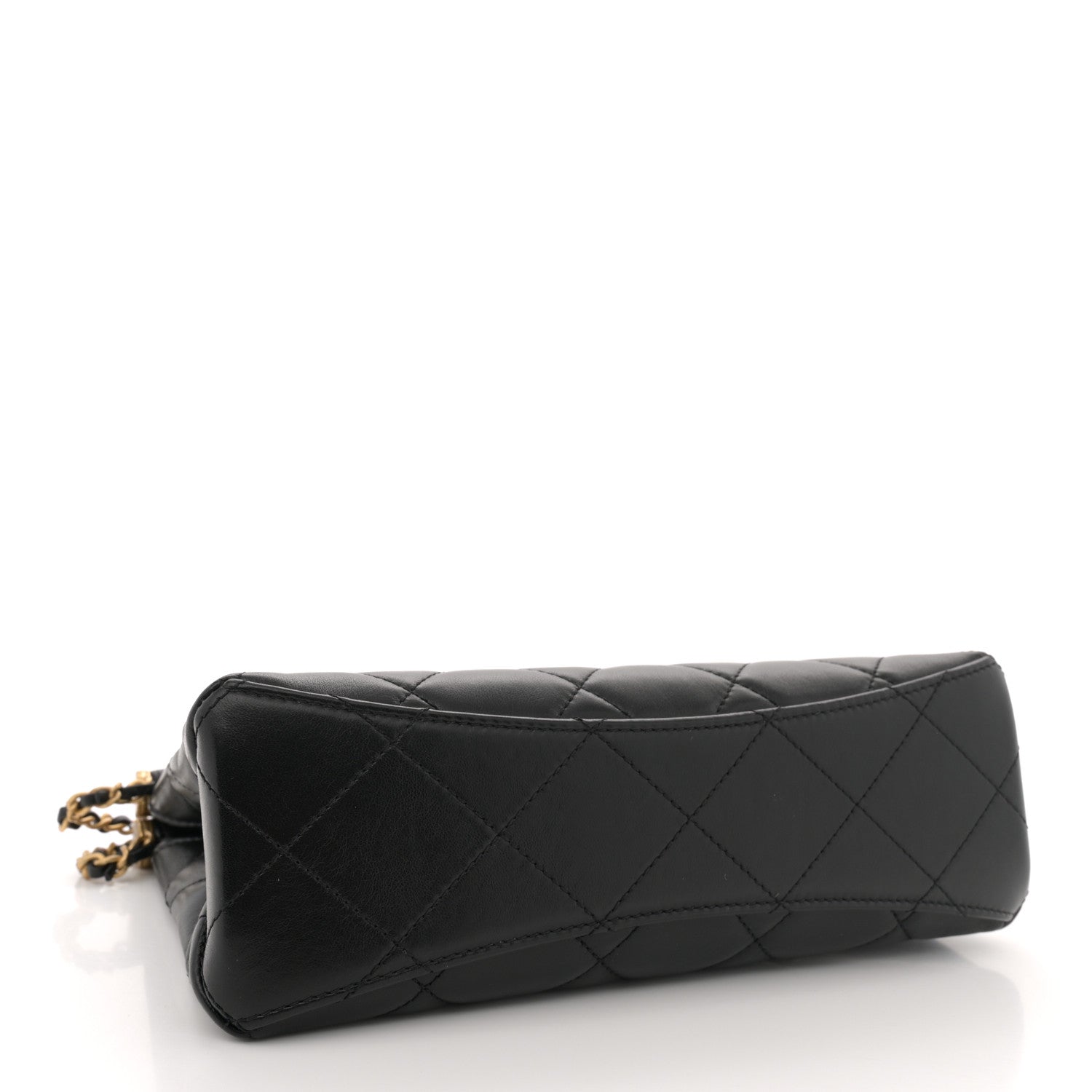 Chanel Shiny Lambskin Pearl Small Shopping Bag Black 4 of 12