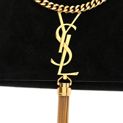 Saint Laurent Suede Small Classic Monogram Kate Tassel Satchel Black 8 of 10