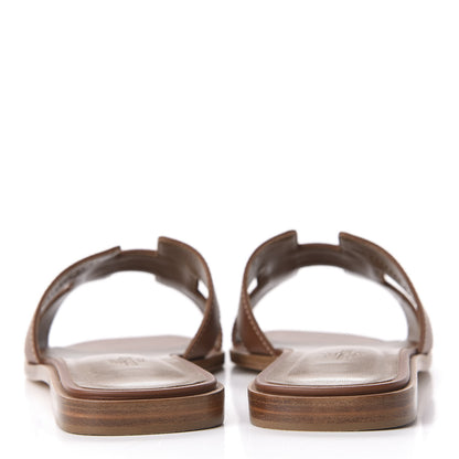 Hermes Box Calfskin Oran Sandals 39 Gold 7 of 10