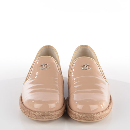 Chanel Patent CC Loafers Espadrille 40 Beige 2 of 9