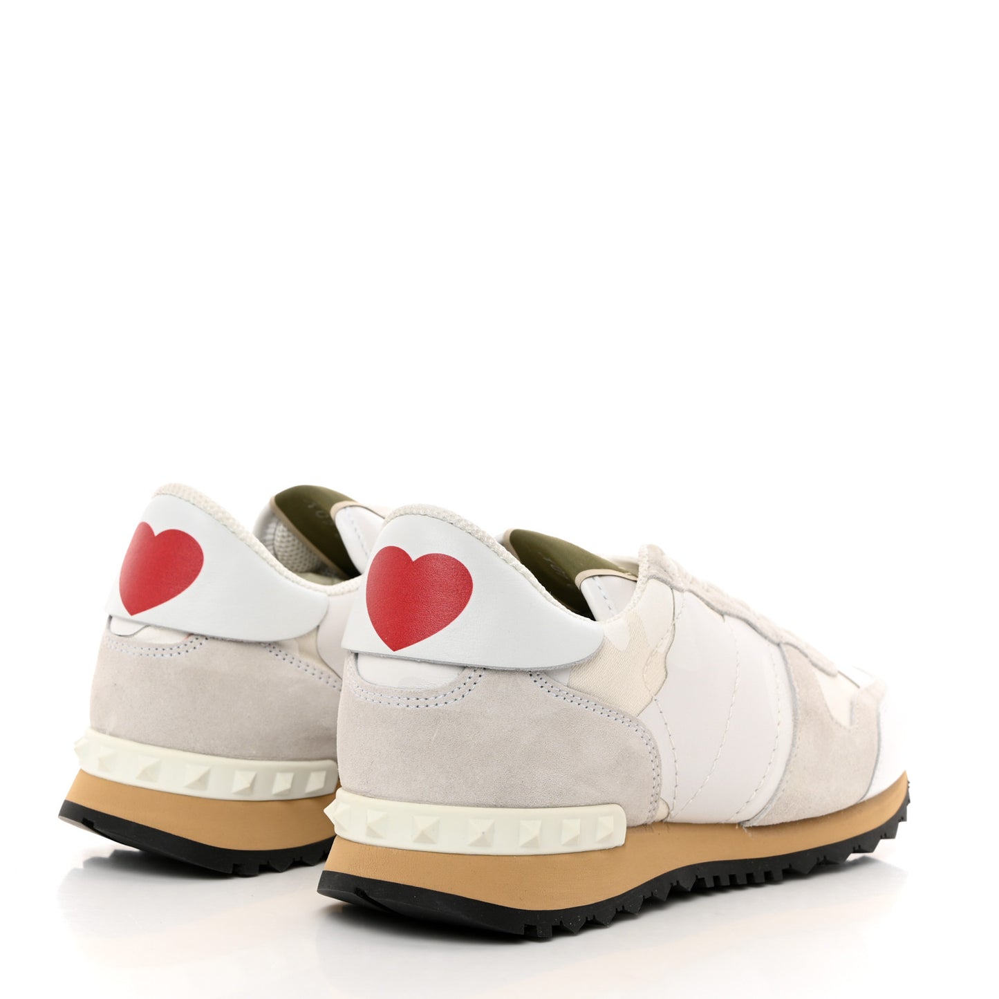 Suede Nylon Camouflage Womens Soul Rockstud Sneakers 40.5 Multicolor
