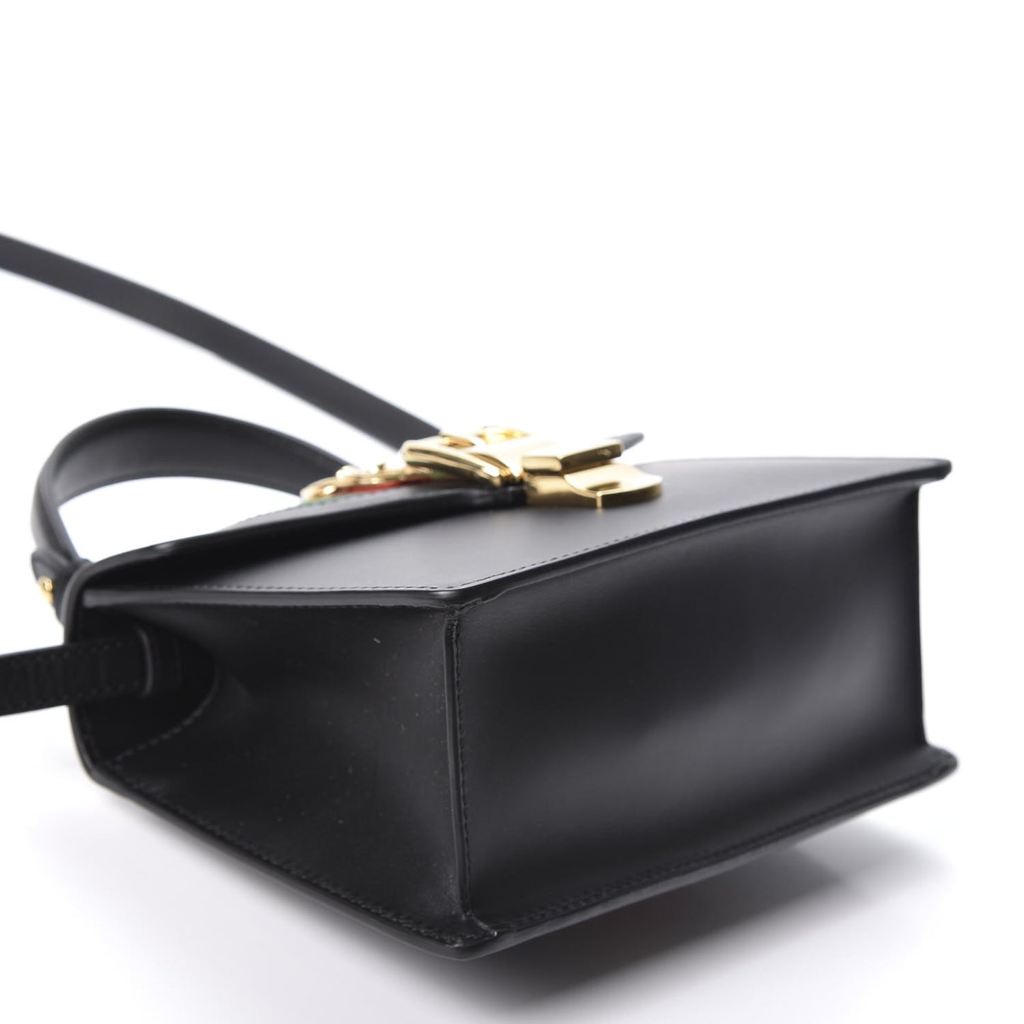 Calfskin Mini Sylvie Top Handle Bag Black