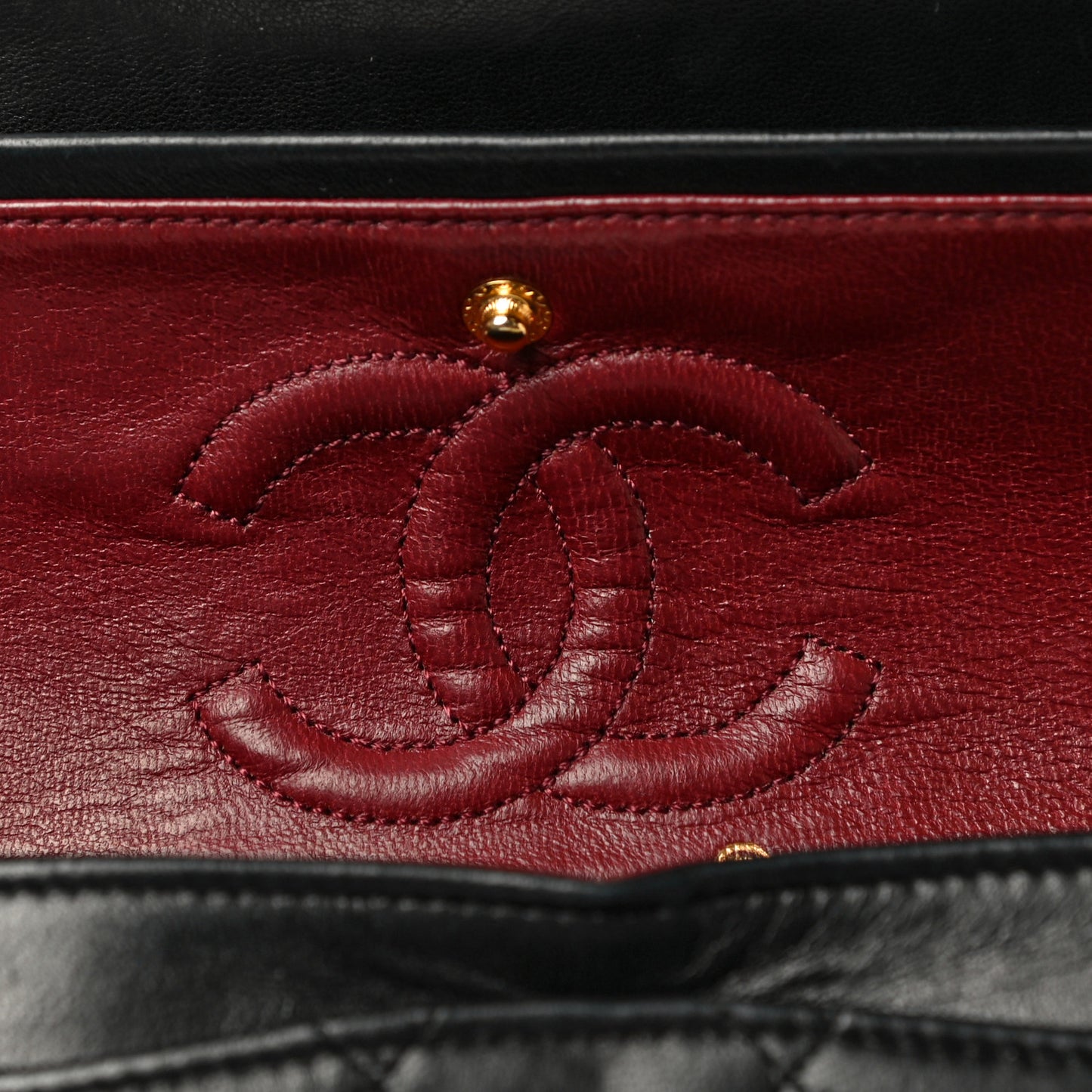 Lambskin Quilted Small Double Flap Black