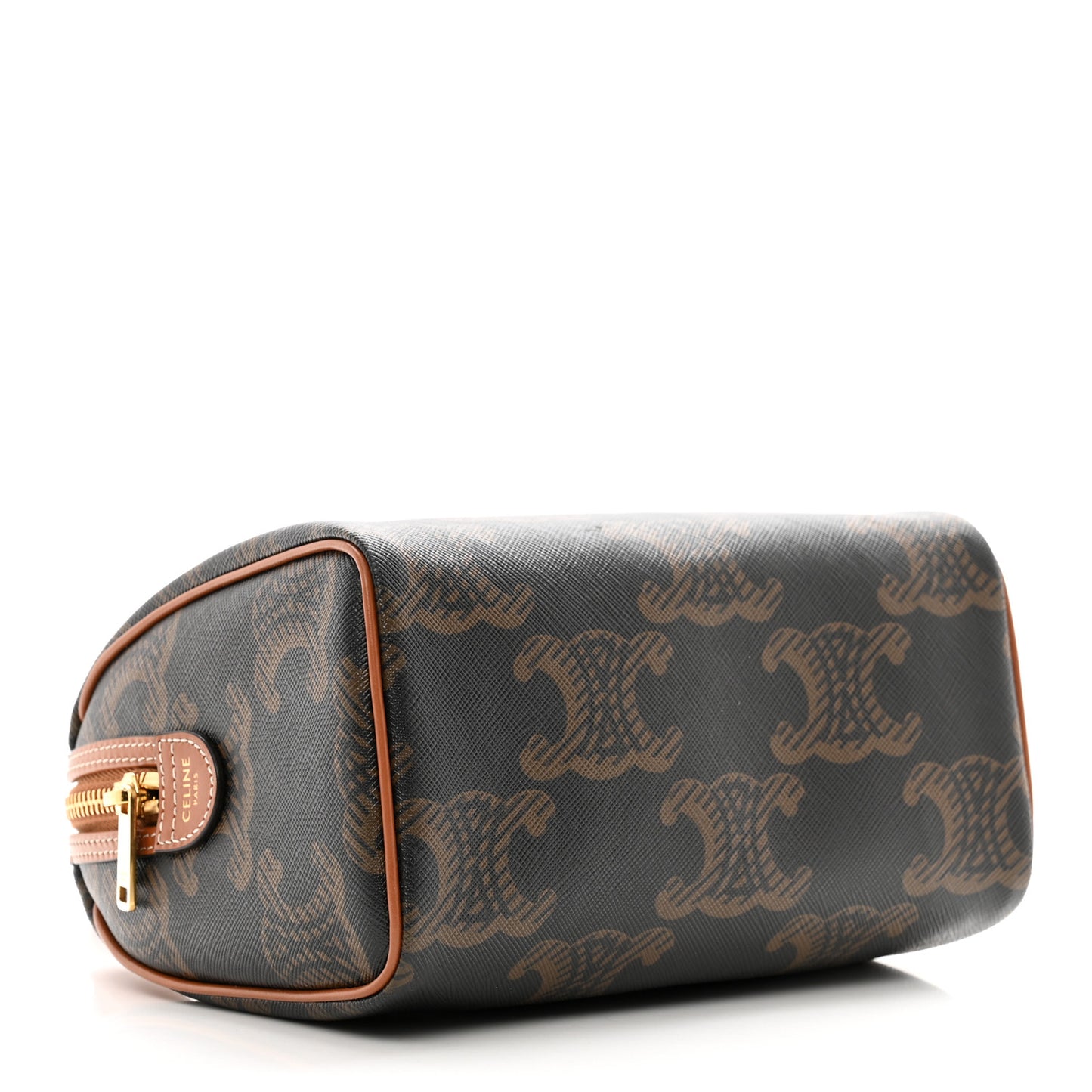 Triomphe Canvas XL Calfskin Small Boston Bag Tan
