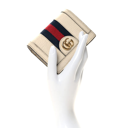 Gucci Textured Calfskin Web Ophidia Card Case Mystic White 2 of 9