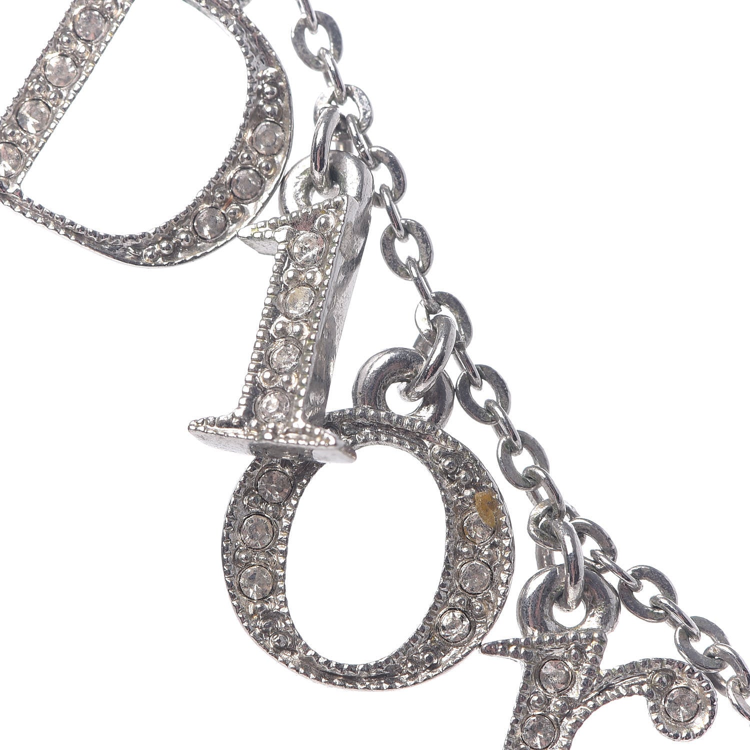 Christian Dior Metal Logo Necklace Silver 9 of 10