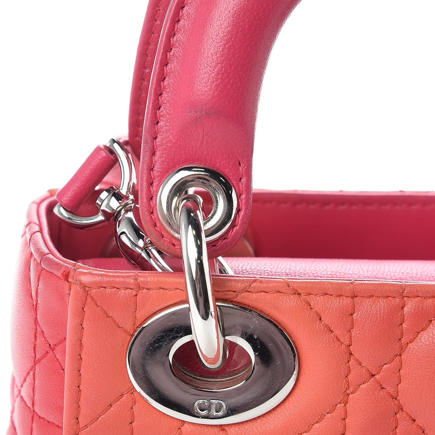 Christian Dior Lambskin Cannage Mini Tri-Color Lady Dior Pink 11 of 12