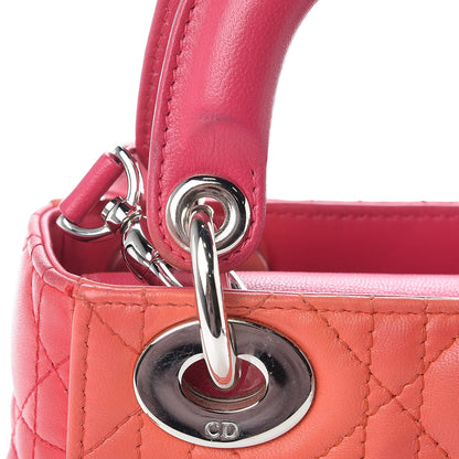 Christian Dior Lambskin Cannage Mini Tri-Color Lady Dior Pink 11 of 12