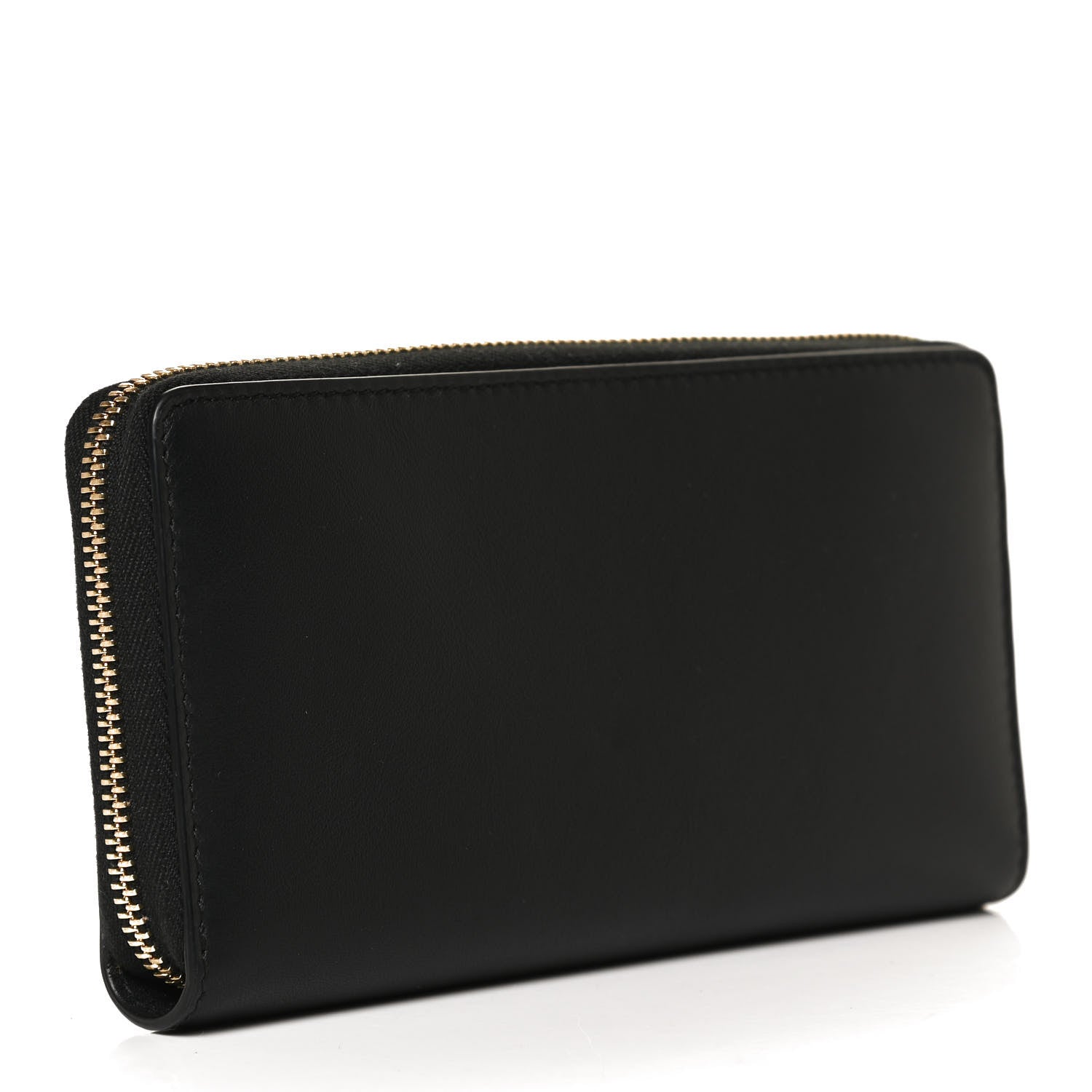 Gucci Calfskin Bamboo Round Zip Long Wallet Black 3 of 9