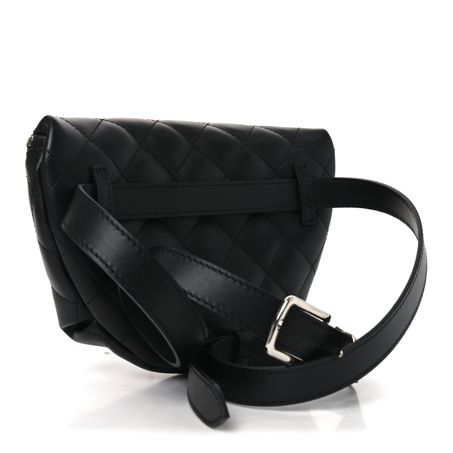 Chanel Calfskin Quilted Uniform Waist Belt Bag Black 1844729