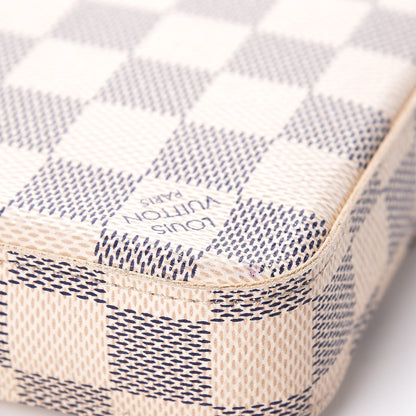 Louis Vuitton Damier Azur Pochette Felicie Chain Wallet Rose Ballerine 12 of 16