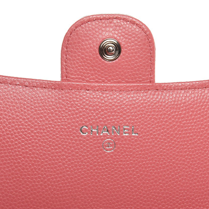 Chanel Caviar Chevron Quilted Large Gusset Flap Wallet Pink 6 of 8