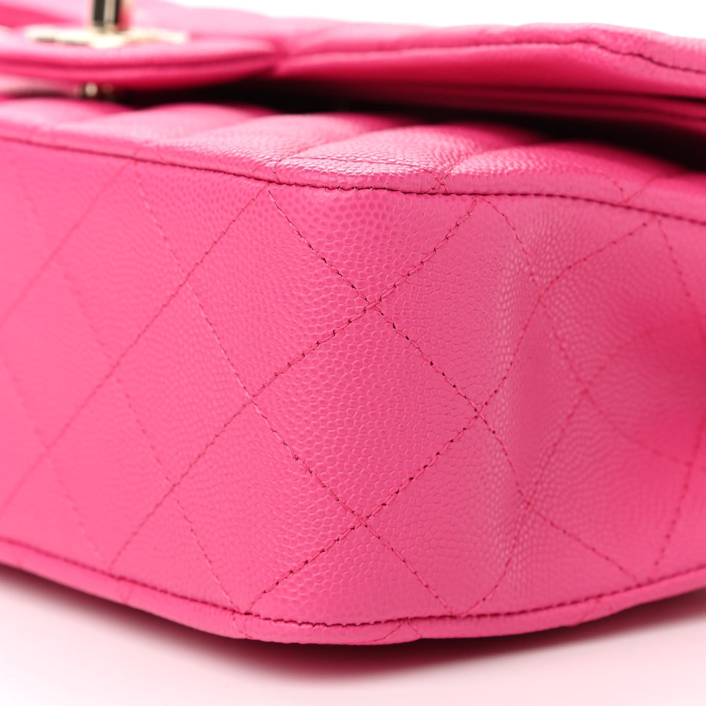 Caviar Quilted Medium Double Flap Dark Pink