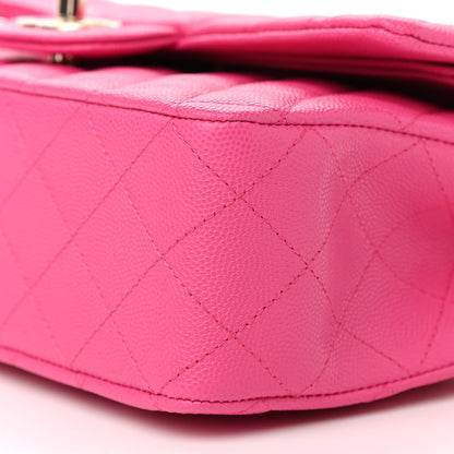 Chanel Caviar Quilted Medium Double Flap Dark Pink 9 of 10