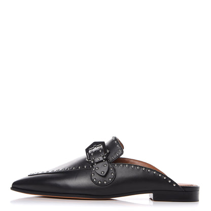 Givenchy Calfskin Studded Elegant Loafer Mule 37.5 Black 1 of 10