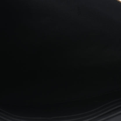 Fendi Glazed Fabric Vitello Century FF 1974 Stamp Patch Large Flat Pouch Mogano Panna Black 5 of 8