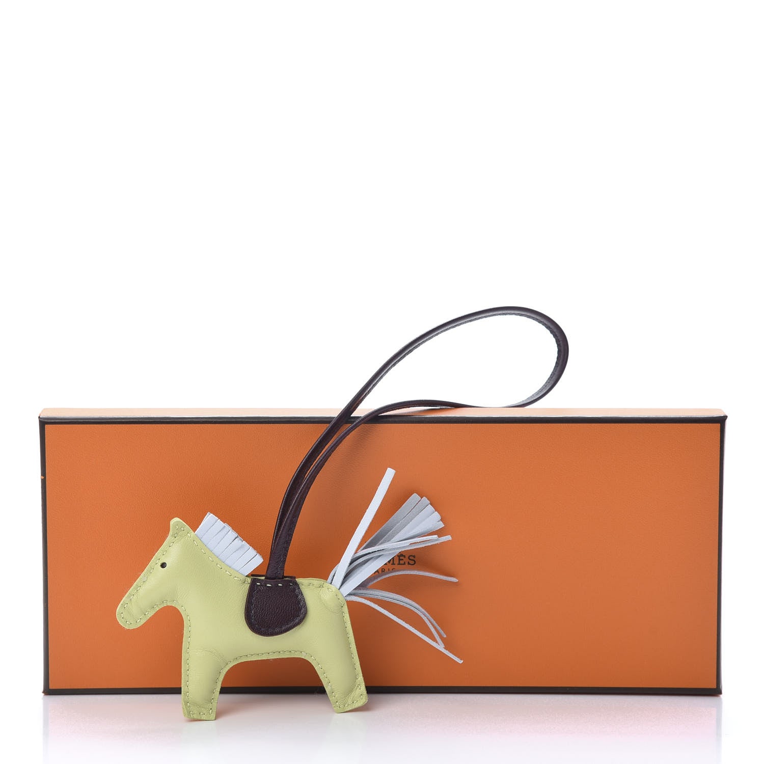 Hermes Milo Lambskin Grigri Rodeo Horse Bag Charm PM Jaune Bourgeon Bleu Brume Rouge Sellier 5 of 5