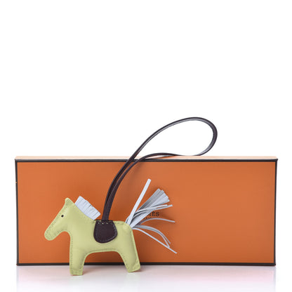 Hermes Milo Lambskin Grigri Rodeo Horse Bag Charm PM Jaune Bourgeon Bleu Brume Rouge Sellier 5 of 5