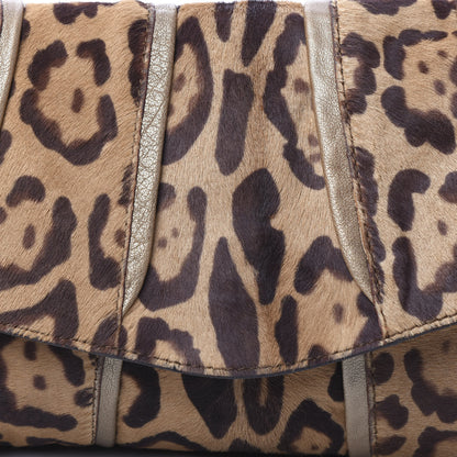 Valentino Garavani Calf Hair Leopard Print Bow Shoulder Bag Brown 9 of 9
