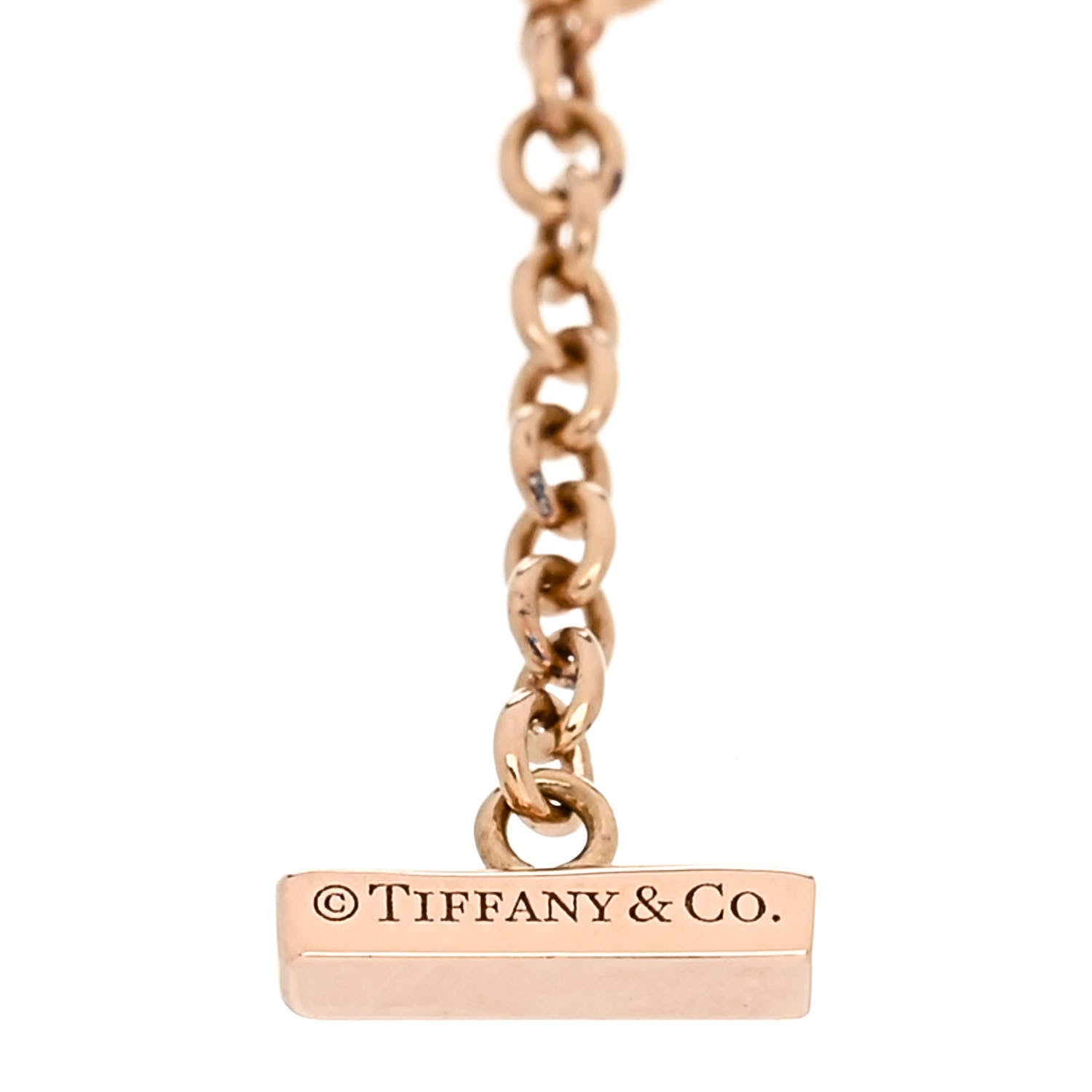 Tiffany 18K Rose Gold Diamond T Smile Bracelet 3 of 5