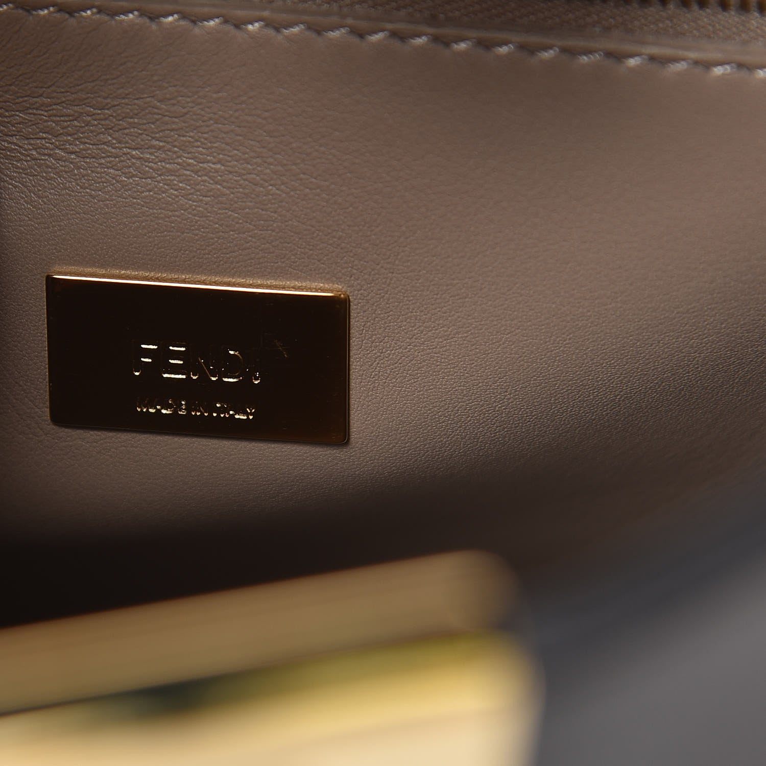 Fendi Vitello Tahiti Burro Medium Peekaboo Iconic Essentially Satchel Black Corda 7 of 9