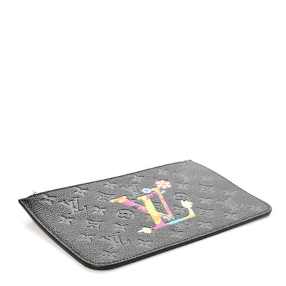 Louis Vuitton LV X TM Empreinte Flowers Neverfull MM Pochette Black 4 of 7