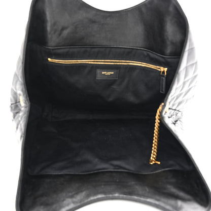 Saint Laurent Lambskin Quilted Maxi Icare Shopping Tote Black 6 of 12