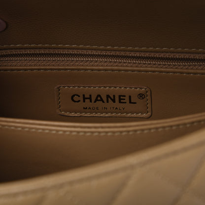 Chanel Caviar Lizard Embossed Quilted Mini Coco Handle Flap Dark Beige 7 of 9