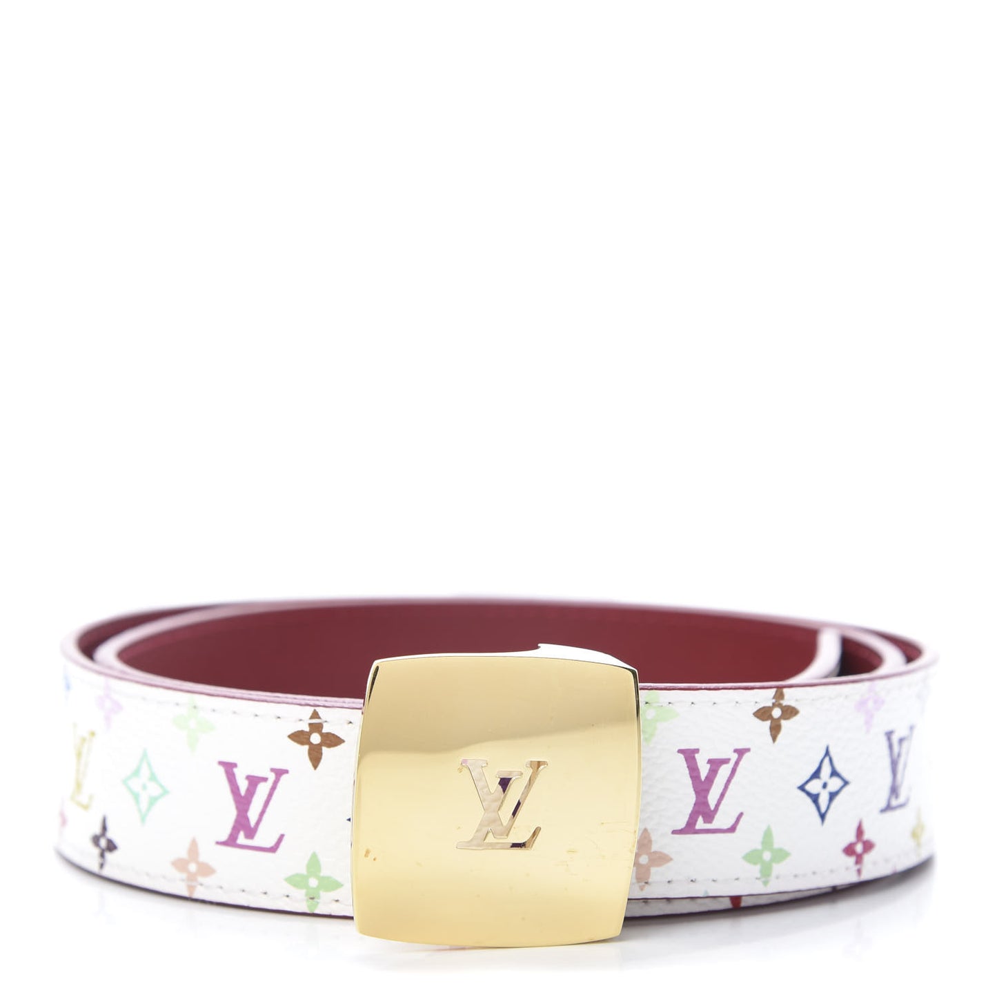 Monogram Multicolor LV Cut Reversible Belt 80 32 White Grenade