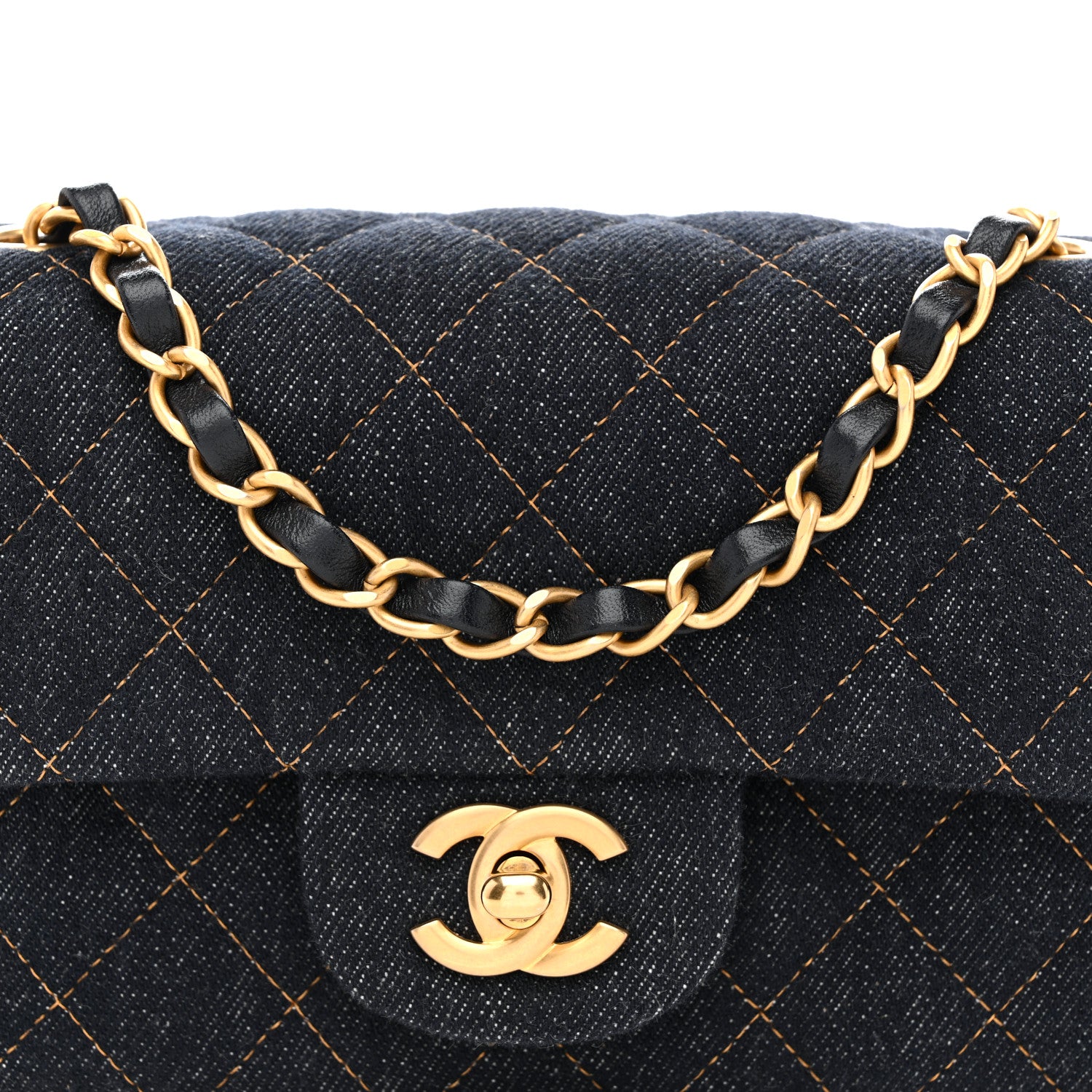 Chanel Denim Quilted Mini Rectangular Flap Dark Blue 8 of 10