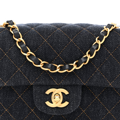 Chanel Denim Quilted Mini Rectangular Flap Dark Blue 8 of 10