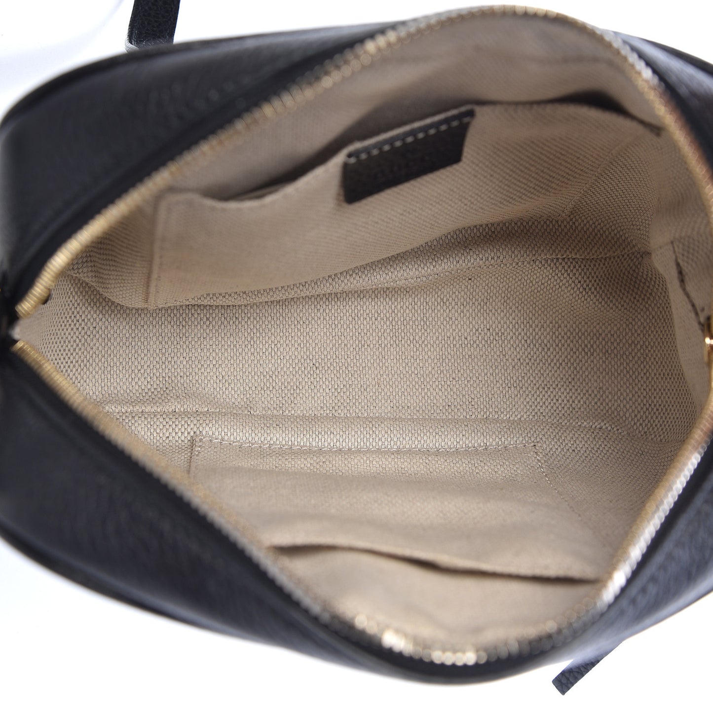 Pebbled Calfskin Small Soho Disco Bag Black