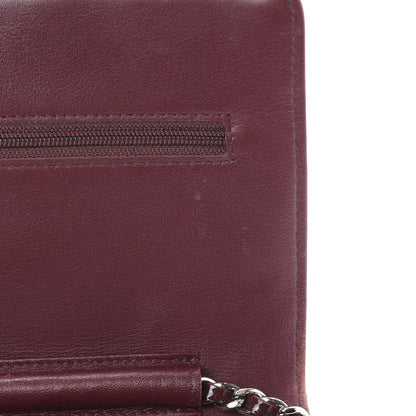 Chanel Patent Quilted Wallet On Chain WOC Burgundy 13 of 13