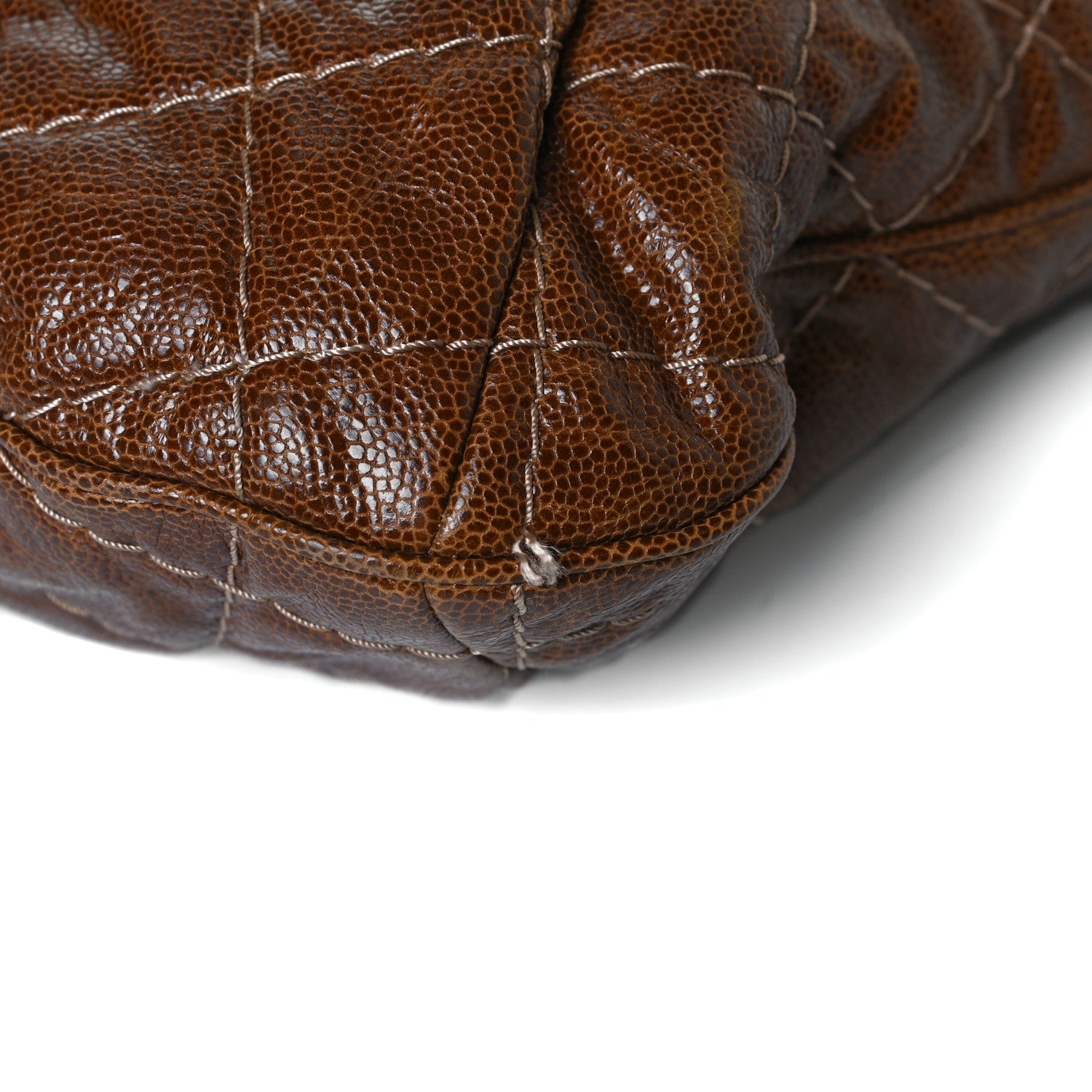 Chanel Crumpled Grained Calfskin Coco Pleats Hobo Brown 11 of 17