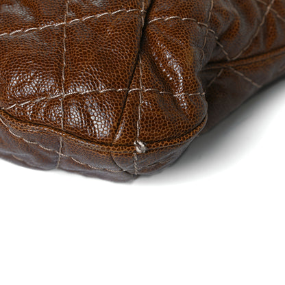 Chanel Crumpled Grained Calfskin Coco Pleats Hobo Brown 11 of 17