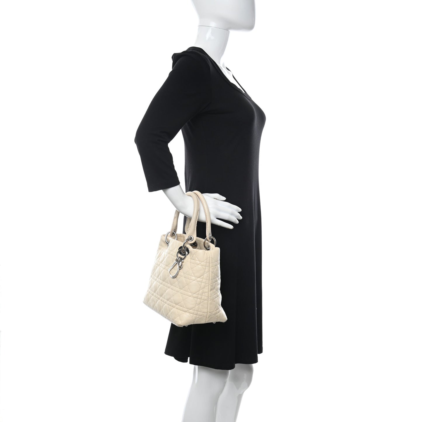 Lambskin Cannage Small Soft Lady Dior Beige