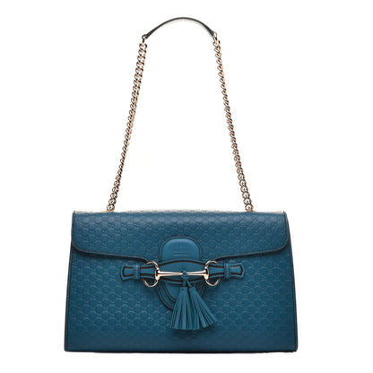 Gucci Soft Microguccissima Medium Emily Chain Shoulder Bag Deep Cobalt 1 of 9