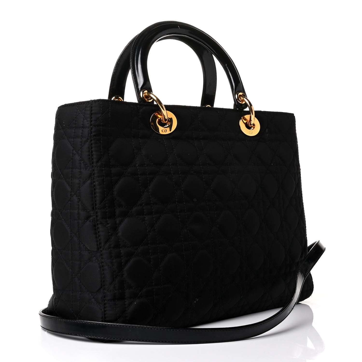 Christian Dior Nylon Cannage Large Lady Dior Black 2 of 8