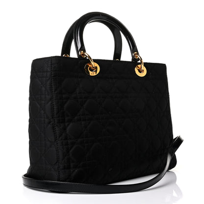 Christian Dior Nylon Cannage Large Lady Dior Black 2 of 8