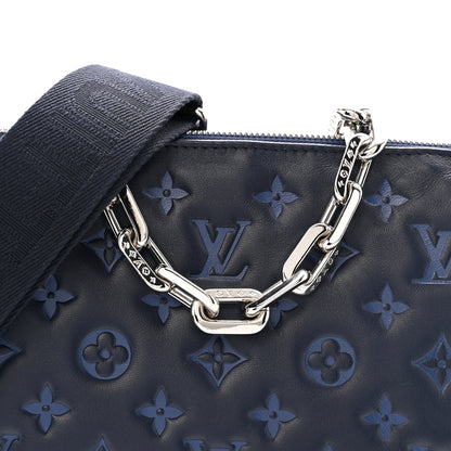 Louis Vuitton Lambskin Embossed Monogram Coussin PM Navy 9 of 13