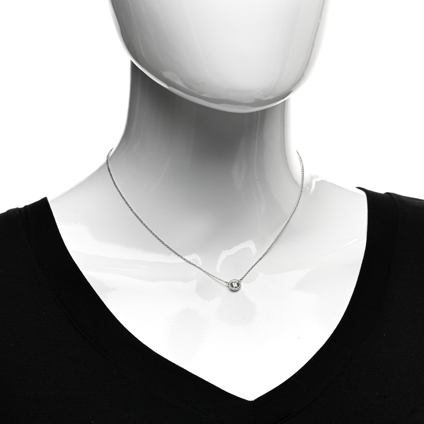 Platinum Diamond .64ct Elsa Peretti Diamonds by the Yard Pendant Necklace