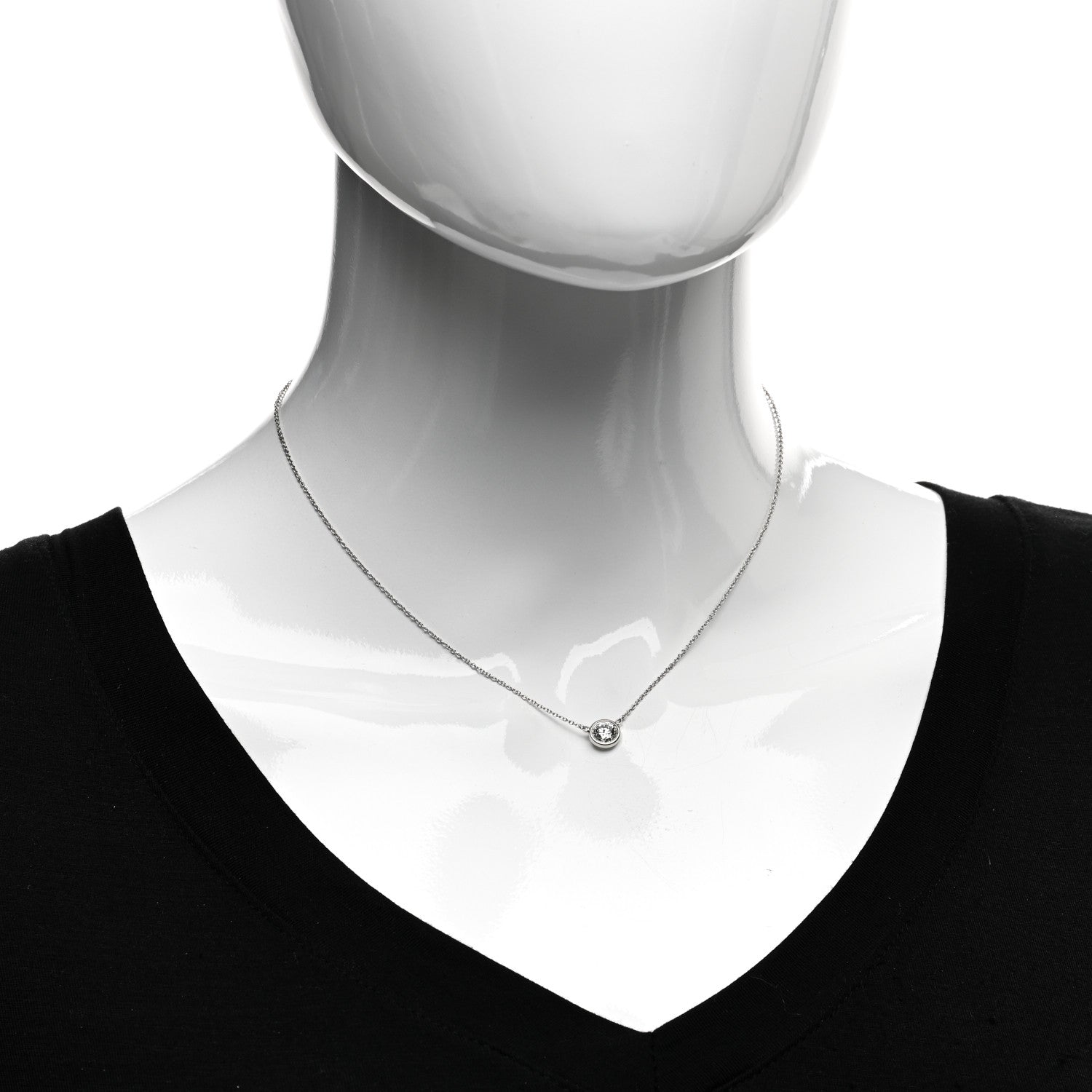 Tiffany Platinum Diamond .64ct Elsa Peretti Diamonds by the Yard Pendant Necklace 2 of 4